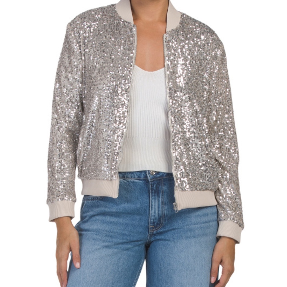 Sequined Bomber Jacket